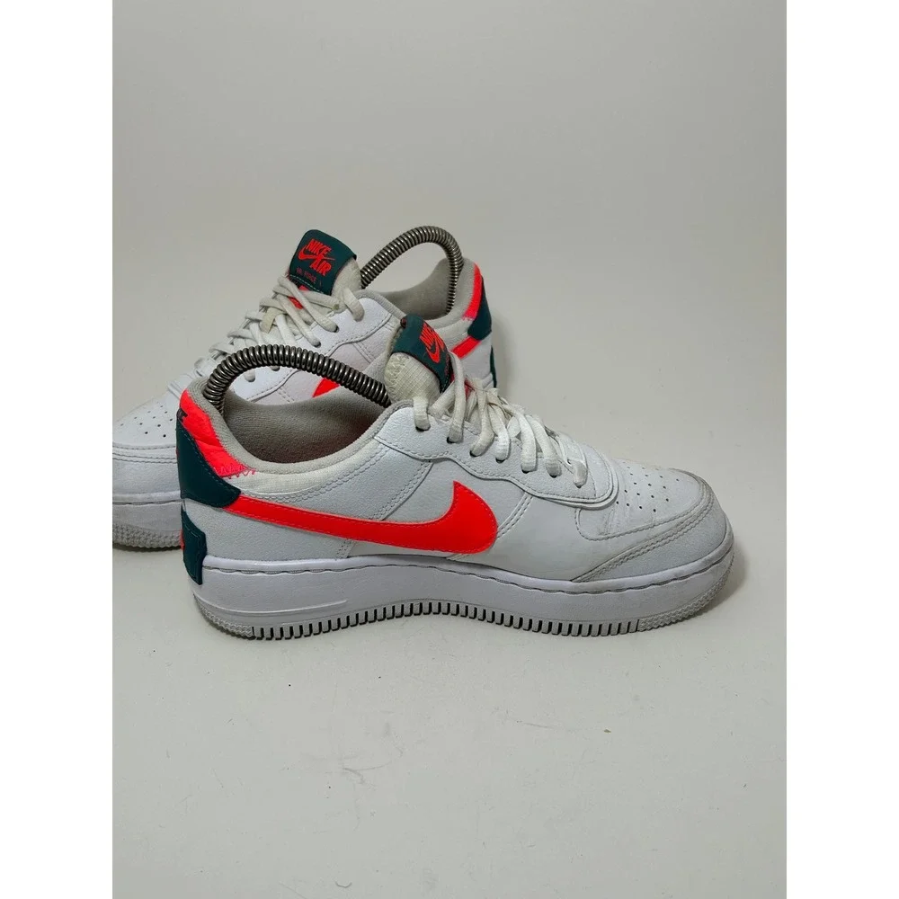 Nike Air Force 1 Shadow White Solar Red Dark Teal Green DB3902-100 Womens Size 6 - Picture 3 of 8